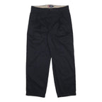 CHAPS Mens Cotton Black Relaxed Straight Trousers W36 L30 Classic Zip Closure