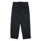 CHAPS Mens Cotton Black Relaxed Straight Trousers W36 L30 Classic Zip Closure