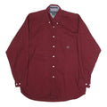 SIEGFRIED Mens Maroon Casual Cotton Shirt M Classic Button Down Long Sleeve