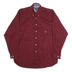 SIEGFRIED Mens Maroon Casual Cotton Shirt M Classic Button Down Long Sleeve