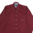 SIEGFRIED Mens Maroon Casual Cotton Shirt M Classic Button Down Long Sleeve