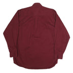 SIEGFRIED Mens Maroon Casual Cotton Shirt M Classic Button Down Long Sleeve