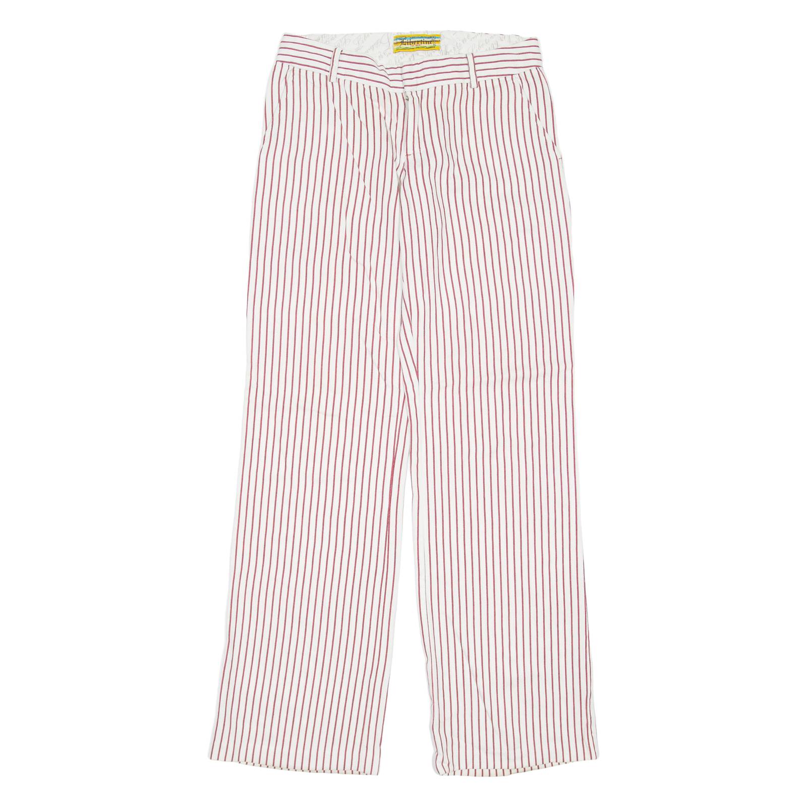 LIBERTINE Striped Womens Trousers Red Regular Straight W29 L33