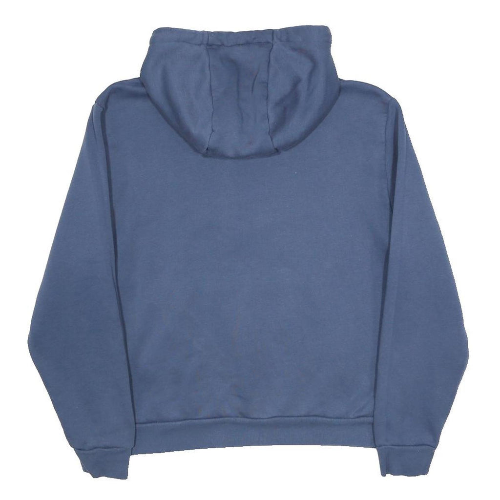REEBOK Womens Blue Hoodie S Cotton Blend Pullover Hooded Sweatshirt