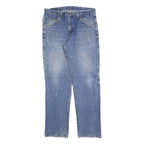 WRANGLER Mens Regular Fit Blue Denim Jeans W34 L32 Classic Cotton Blend Zip