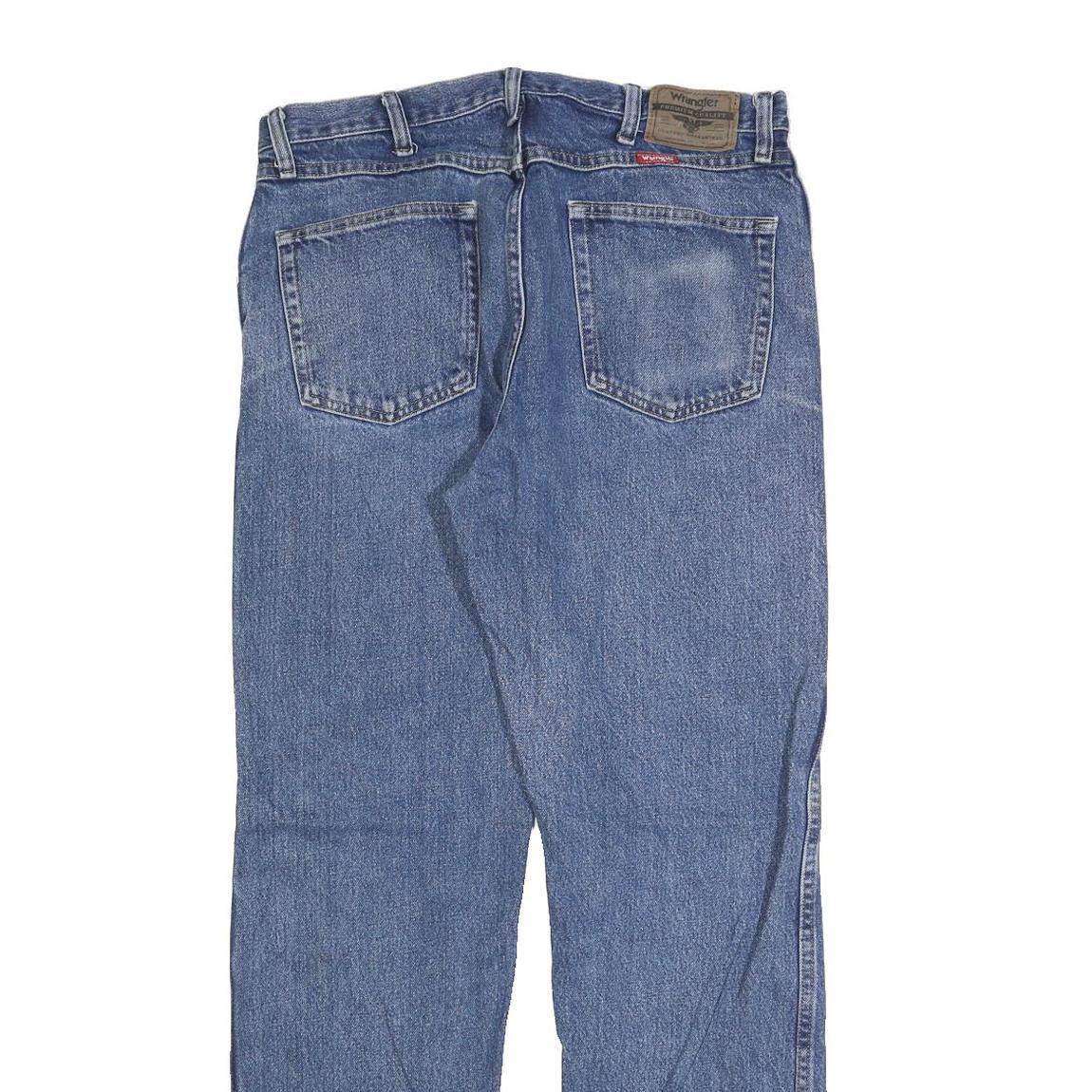 WRANGLER Mens Regular Fit Blue Denim Jeans W34 L32 Classic Cotton Blend Zip
