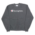 CHAMPION Mens Grey Pullover Sweatshirt M Classic Logo Cotton Blend Comfort