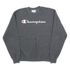 CHAMPION Mens Grey Pullover Sweatshirt M Classic Logo Cotton Blend Comfort