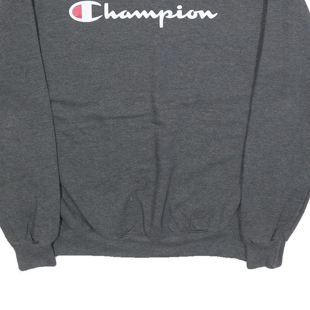 CHAMPION Mens Grey Pullover Sweatshirt M Classic Logo Cotton Blend Comfort