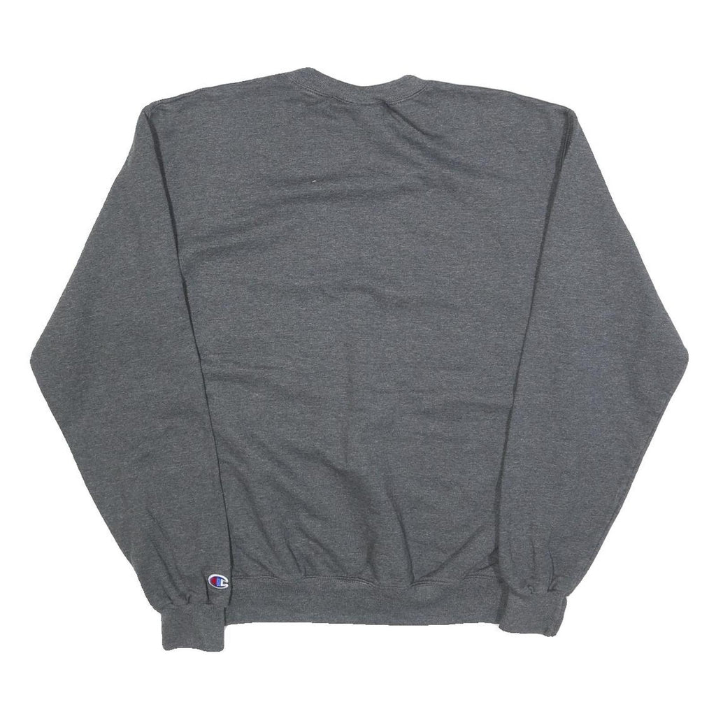 CHAMPION Mens Grey Pullover Sweatshirt M Classic Logo Cotton Blend Comfort