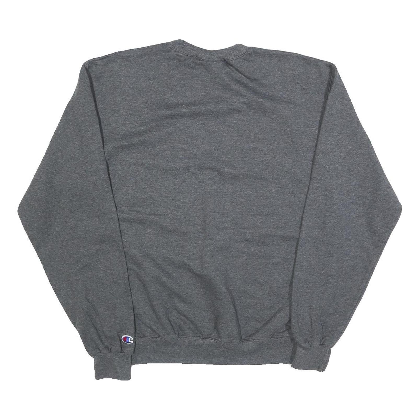 CHAMPION Mens Grey Pullover Sweatshirt M Classic Logo Cotton Blend Comfort