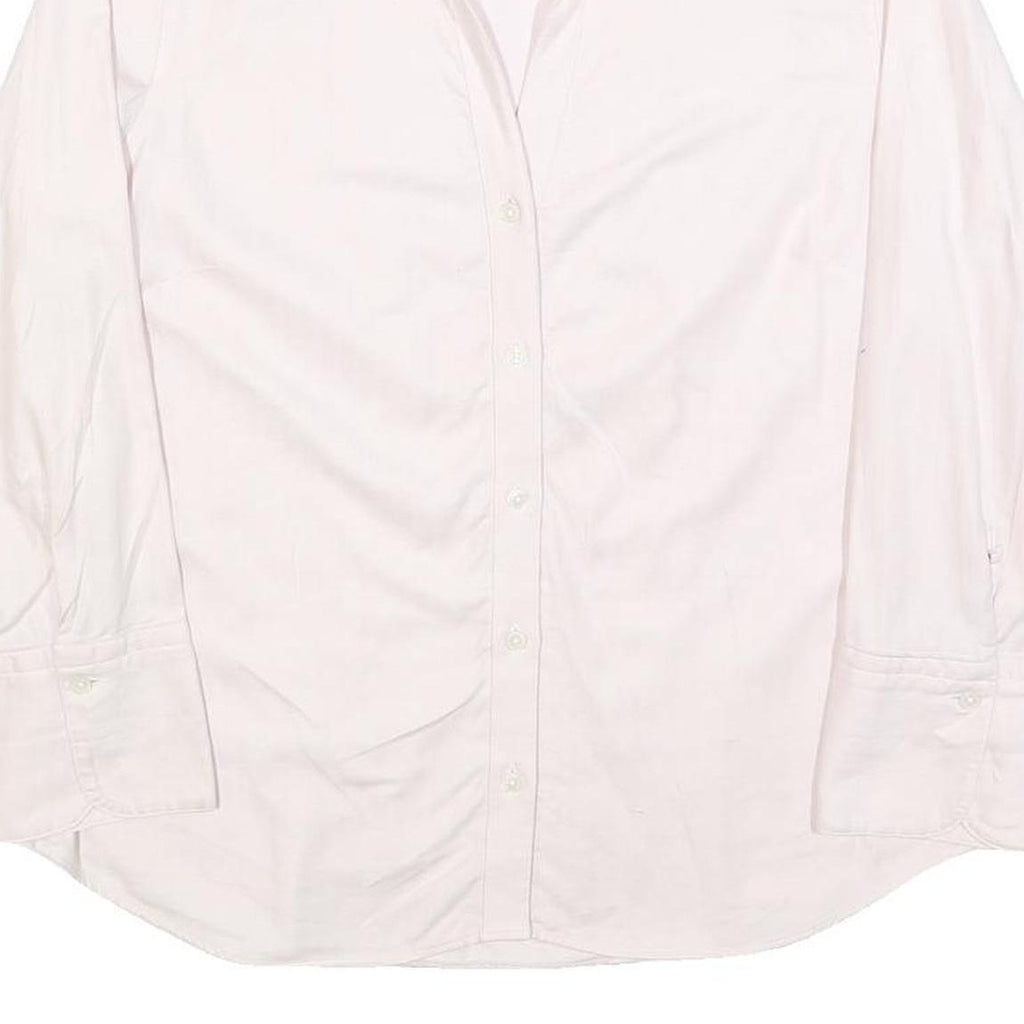 JAEGER Womens White Shirt Long Sleeve Collared Button Neck UK 14 Classic Cotton