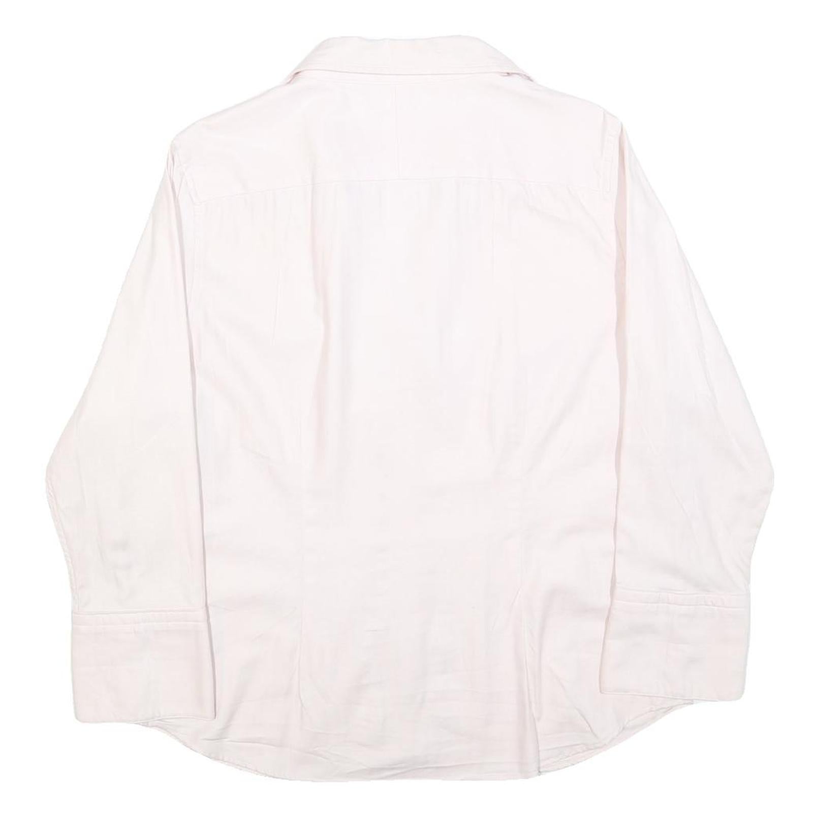 JAEGER Womens White Shirt Long Sleeve Collared Button Neck UK 14 Classic Cotton