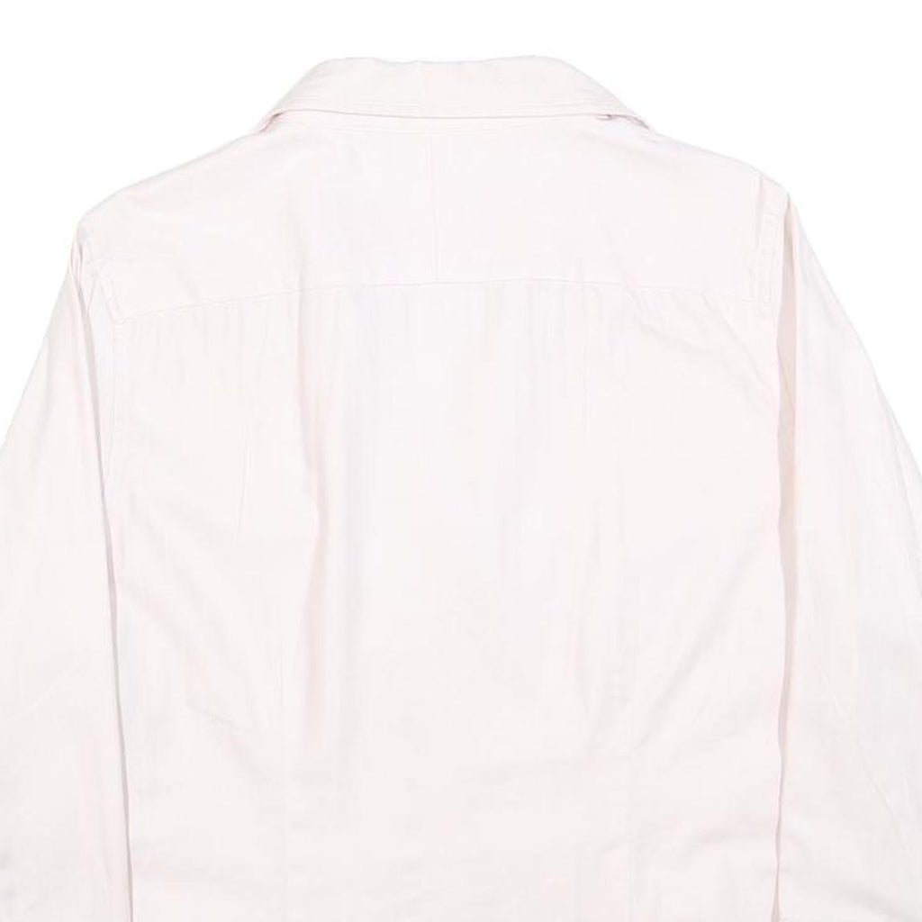 JAEGER Womens White Shirt Long Sleeve Collared Button Neck UK 14 Classic Cotton