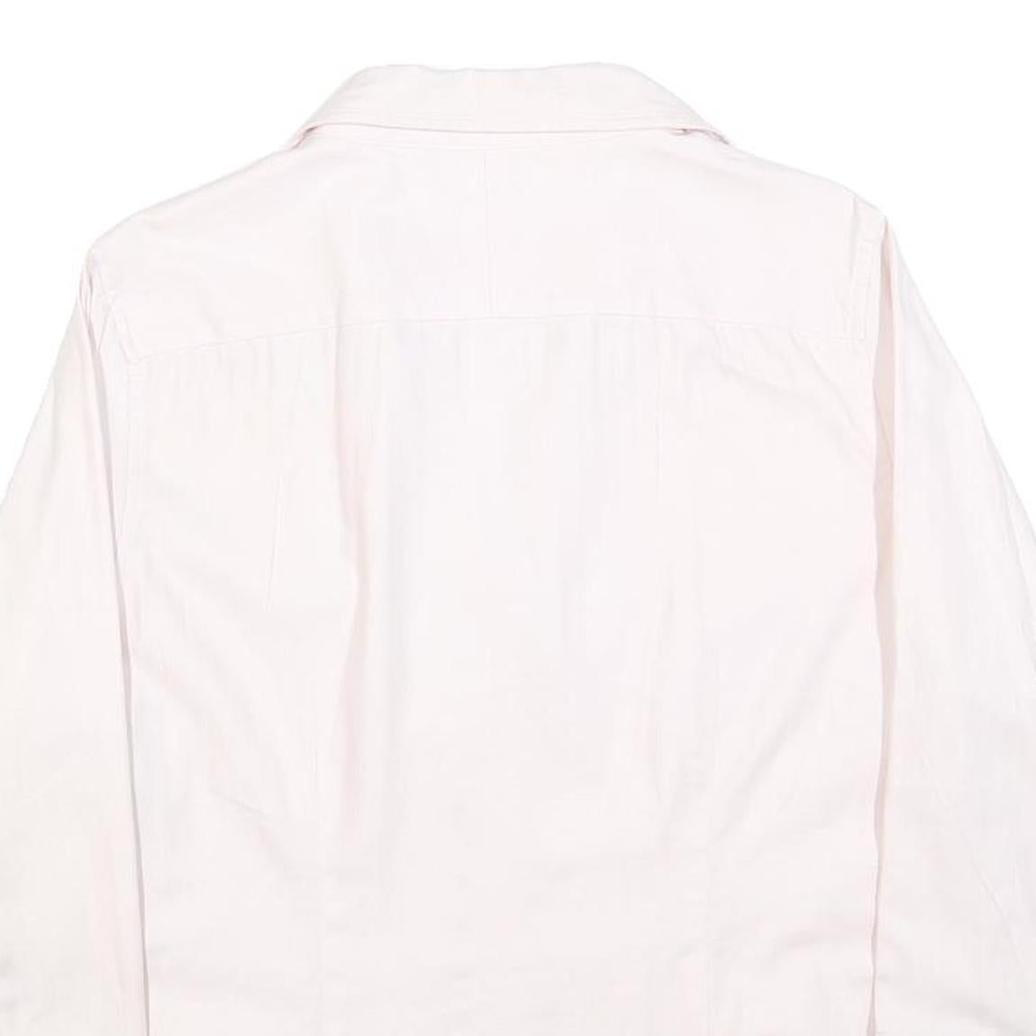 JAEGER Womens White Shirt Long Sleeve Collared Button Neck UK 14 Classic Cotton