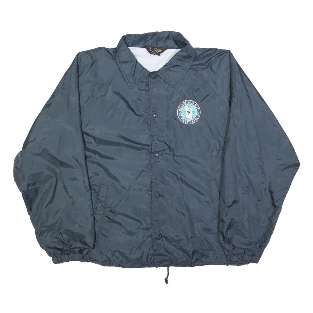 AUBURN SPORTSWEAR Mens Navy Blue Jacket XL Polyester Plain Button Casual