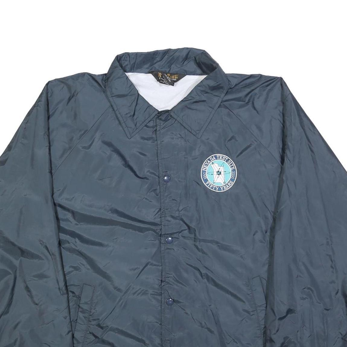 AUBURN SPORTSWEAR Mens Navy Blue Jacket XL Polyester Plain Button Casual