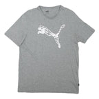 PUMA Mens Grey Athletic T-Shirt M Short Sleeve Crew Neck Cotton Blend Sportswear