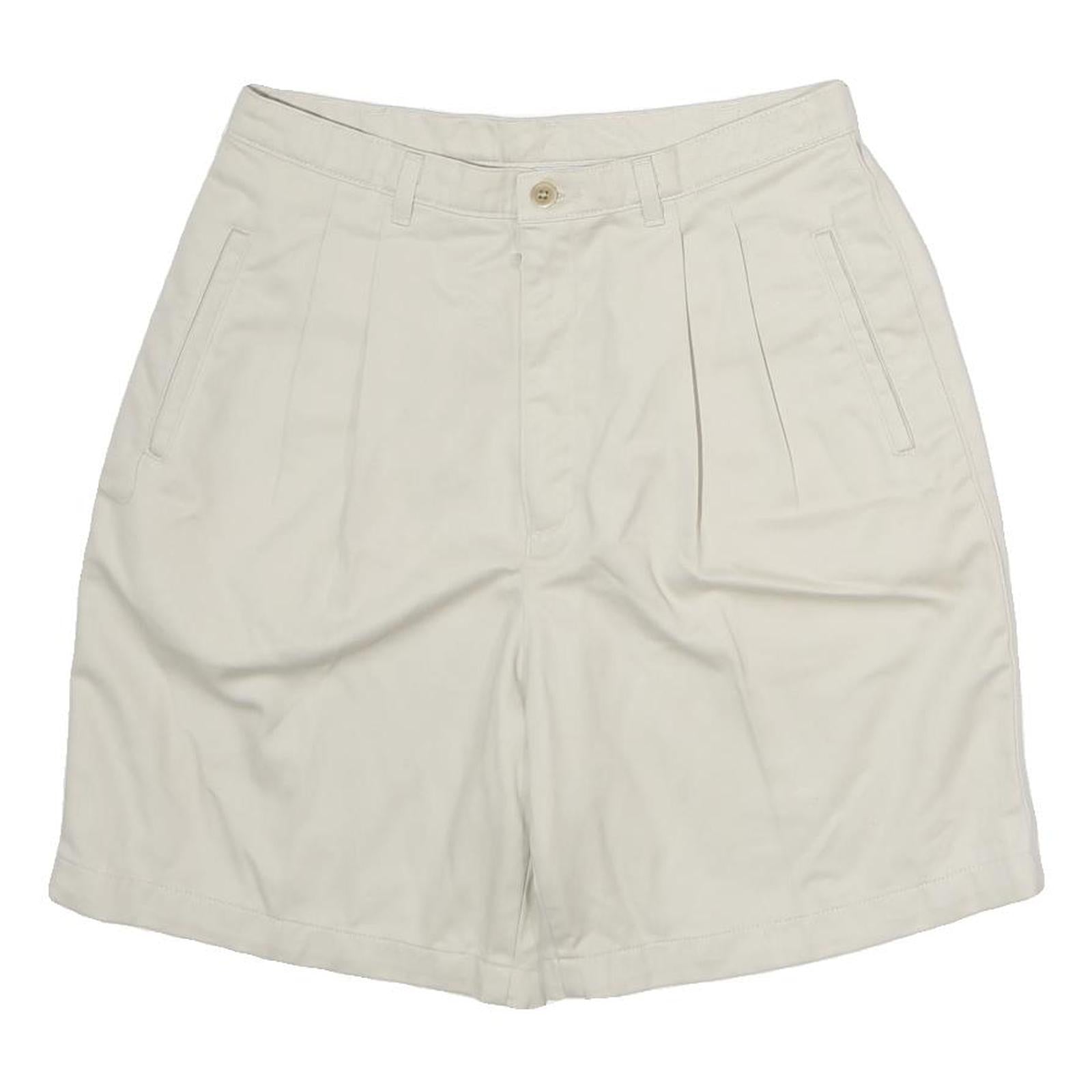 SAVANE Womens Shorts Beige Casual Plain M W30 Classic Cotton Summer