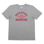 NIKE Mens Grey Ohio State Buckeyes Graphic T-Shirt M Crew Neck Short Sleeve