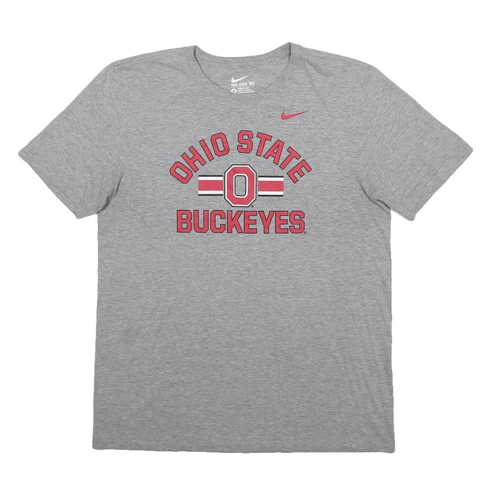 NIKE Mens Grey Ohio State Buckeyes Graphic T-Shirt M Crew Neck Short Sleeve