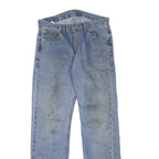 LEVI'S 505 Mens Jeans Blue Regular Straight Denim Medium W32 L33 Classic Cotton