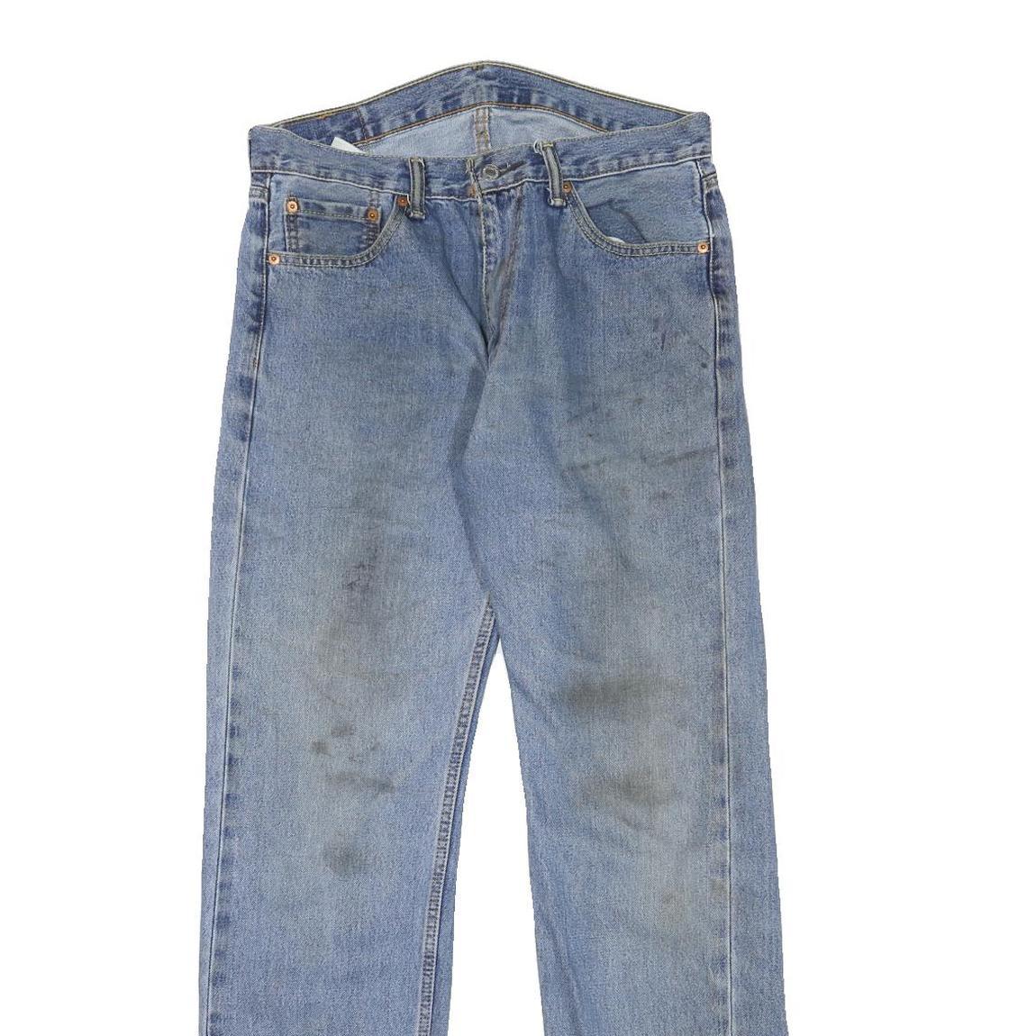 LEVI'S 505 Mens Jeans Blue Regular Straight Denim Medium W32 L33 Classic Cotton