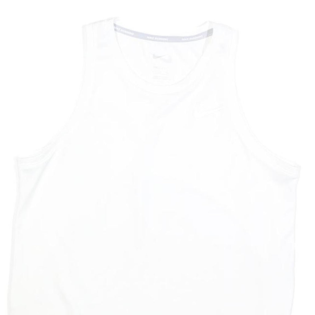 NIKE Womens White Sleeveless T-Shirt Athletic S Crew Neck Lightweight Sportswear