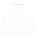 NIKE Womens White Sleeveless T-Shirt Athletic S Crew Neck Lightweight Sportswear