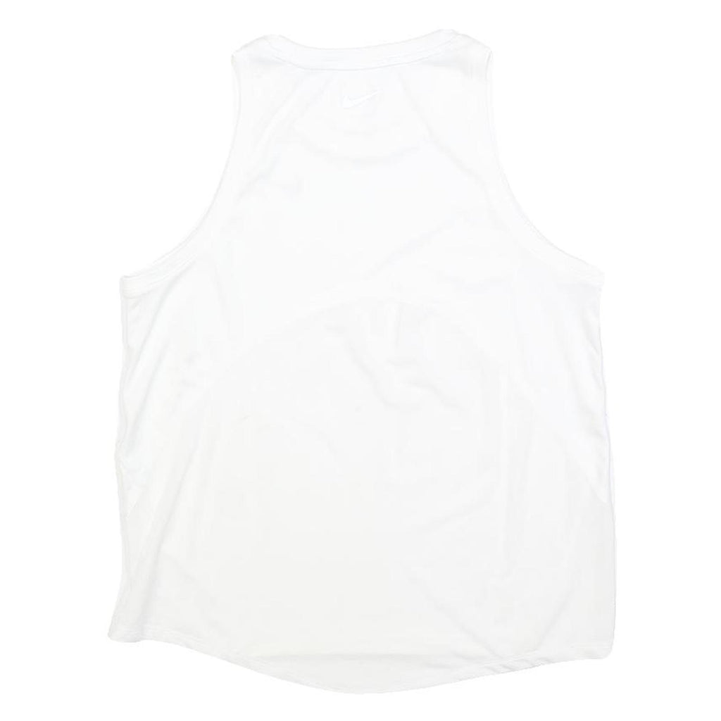 NIKE Womens White Sleeveless T-Shirt Athletic S Crew Neck Lightweight Sportswear