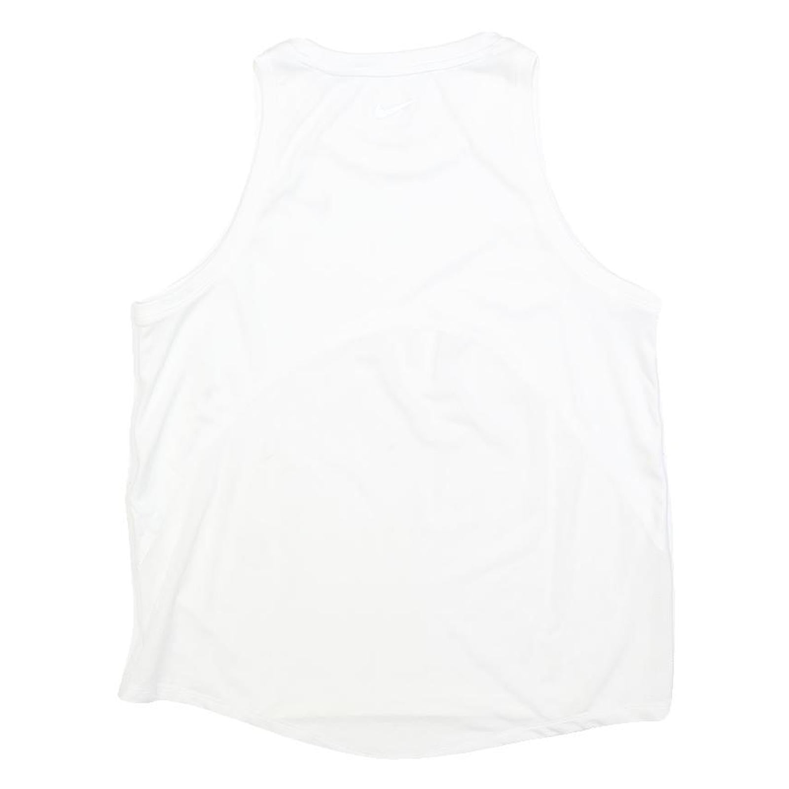 NIKE Womens White Sleeveless T-Shirt Athletic S Crew Neck Lightweight Sportswear