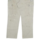 CARHARTT Mens Relaxed Beige Cotton Blend Cargo Trousers W34 L30 Workwear Durable