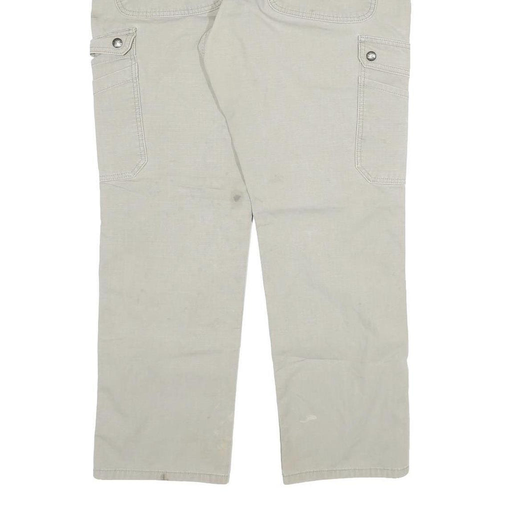 CARHARTT Mens Relaxed Beige Cotton Blend Cargo Trousers W34 L30 Workwear Durable