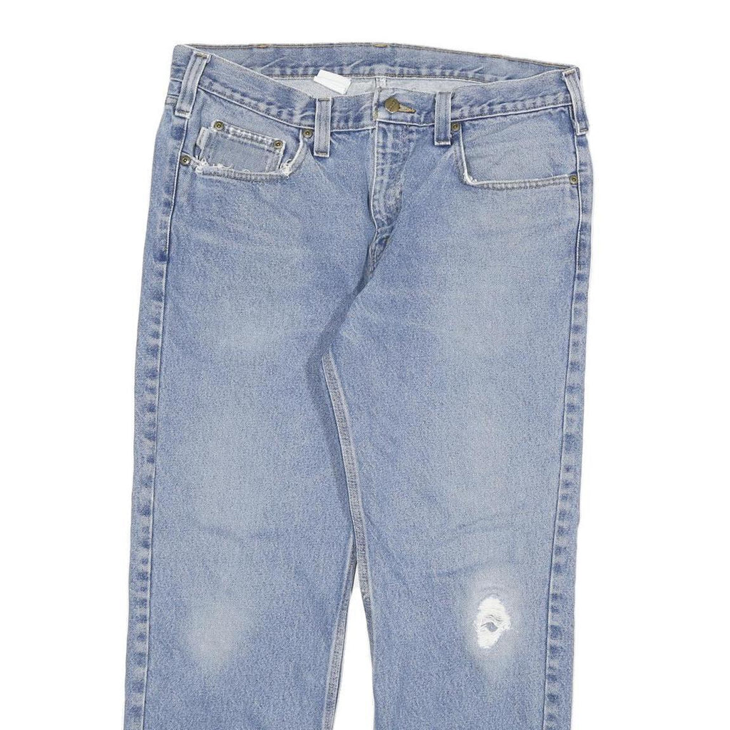 CARHARTT Mens Regular Fit Straight Leg Denim Light W34 L28 Zip Cotton Blend