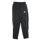 ADIDAS Mens Joggers Black & White Slim Tapered S W26 L30 Sports Logo