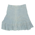 Womens Pleated Skirt Blue Midi Chambray L