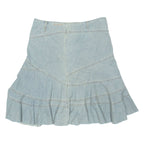 Womens Pleated Skirt Blue Midi Chambray L