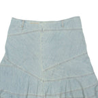 Womens Pleated Skirt Blue Midi Chambray L