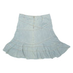 Womens Pleated Skirt Blue Midi Chambray L
