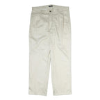 NAUTICA Mens Regular Fit Cotton White Trousers W36 L30 Classic Zip Pockets