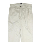 NAUTICA Mens Regular Fit Cotton White Trousers W36 L30 Classic Zip Pockets
