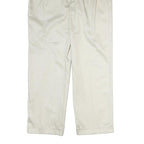 NAUTICA Mens Regular Fit Cotton White Trousers W36 L30 Classic Zip Pockets
