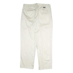 NAUTICA Mens Regular Fit Cotton White Trousers W36 L30 Classic Zip Pockets