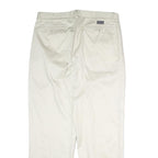 NAUTICA Mens Regular Fit Cotton White Trousers W36 L30 Classic Zip Pockets