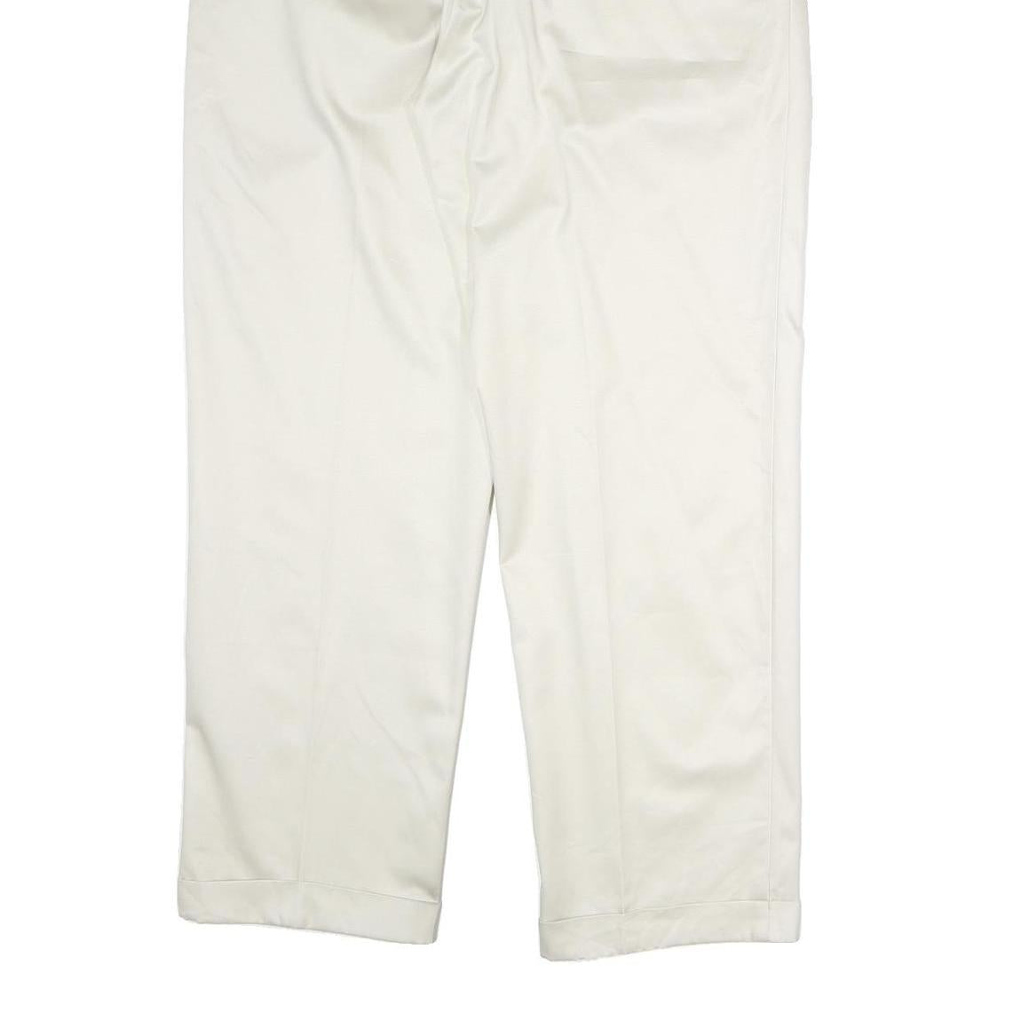 NAUTICA Mens Regular Fit Cotton White Trousers W36 L30 Classic Zip Pockets