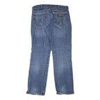 WRANGLER Mens Regular Denim Blue Jeans W34 L32 Classic Zip Pockets