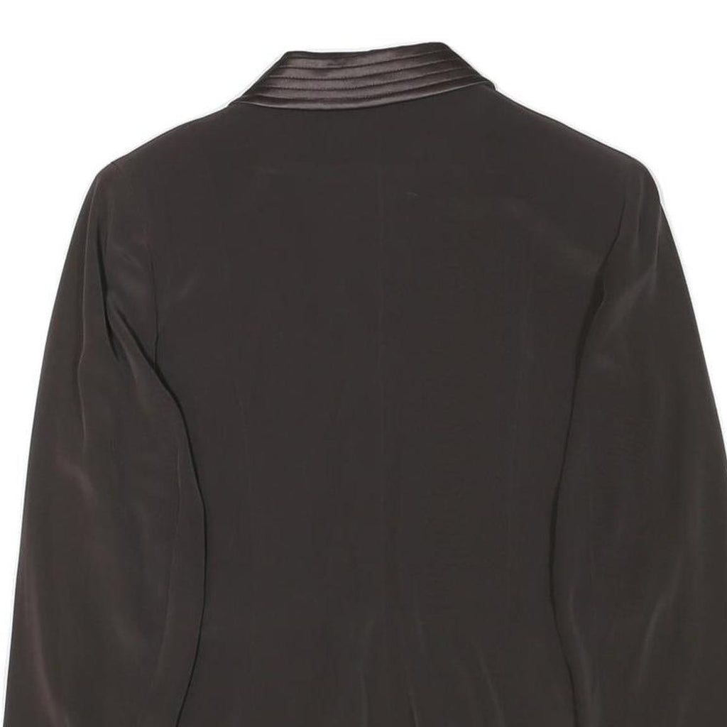 SOLVA Womens Black Wool Blend Button Jacket XS Woven Cropped Classic