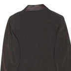 SOLVA Womens Black Wool Blend Button Jacket XS Woven Cropped Classic