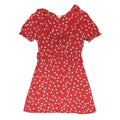 MISS SELFRIDGE Womens Red & White Floral Day Cotton Blend Mini Dress UK 14 Puff
