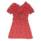 MISS SELFRIDGE Womens Red & White Floral Day Cotton Blend Mini Dress UK 14 Puff